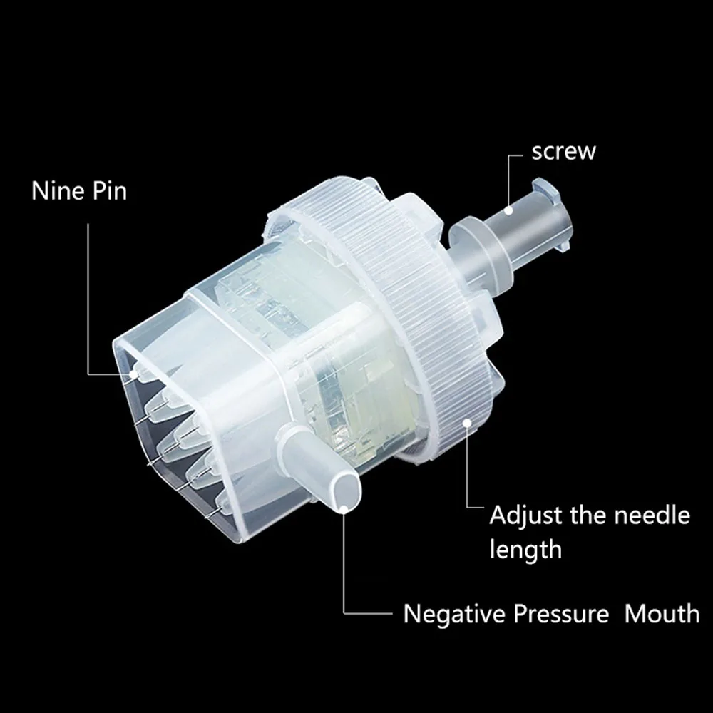 5/9 Pin EZ Mesogun Nadelkartusche Unterdruckkartuschen Filter Spritzen Schlauch Vakuum Mesotherapie Pistole Injektor Zubehör – Detail 4
