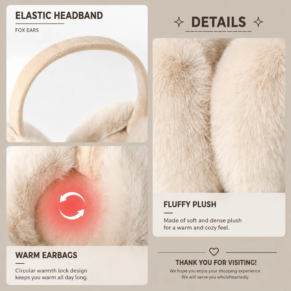 Fashion Warm Winter Earmuffs Faux Fur Folding Earflap Protection Portable Cold Protection Ear Warmer for Men Women