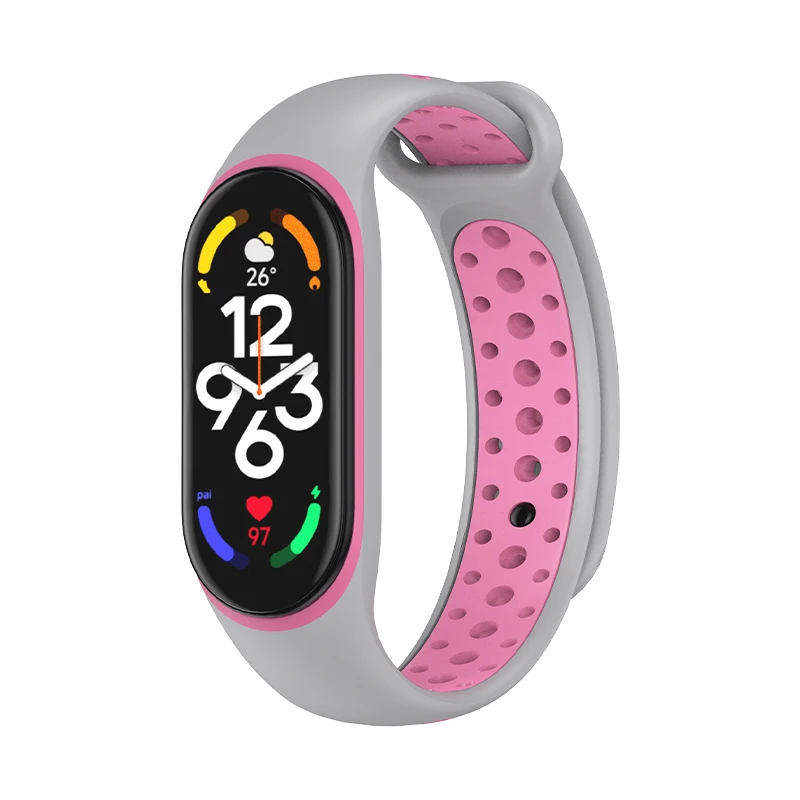 Breathable strap For Xiaomi Mi band 7 6 5 4 Sport Bracelet watch Silicone wrist strap For mi band 3 4 5 bracelet Miband 4 Strap