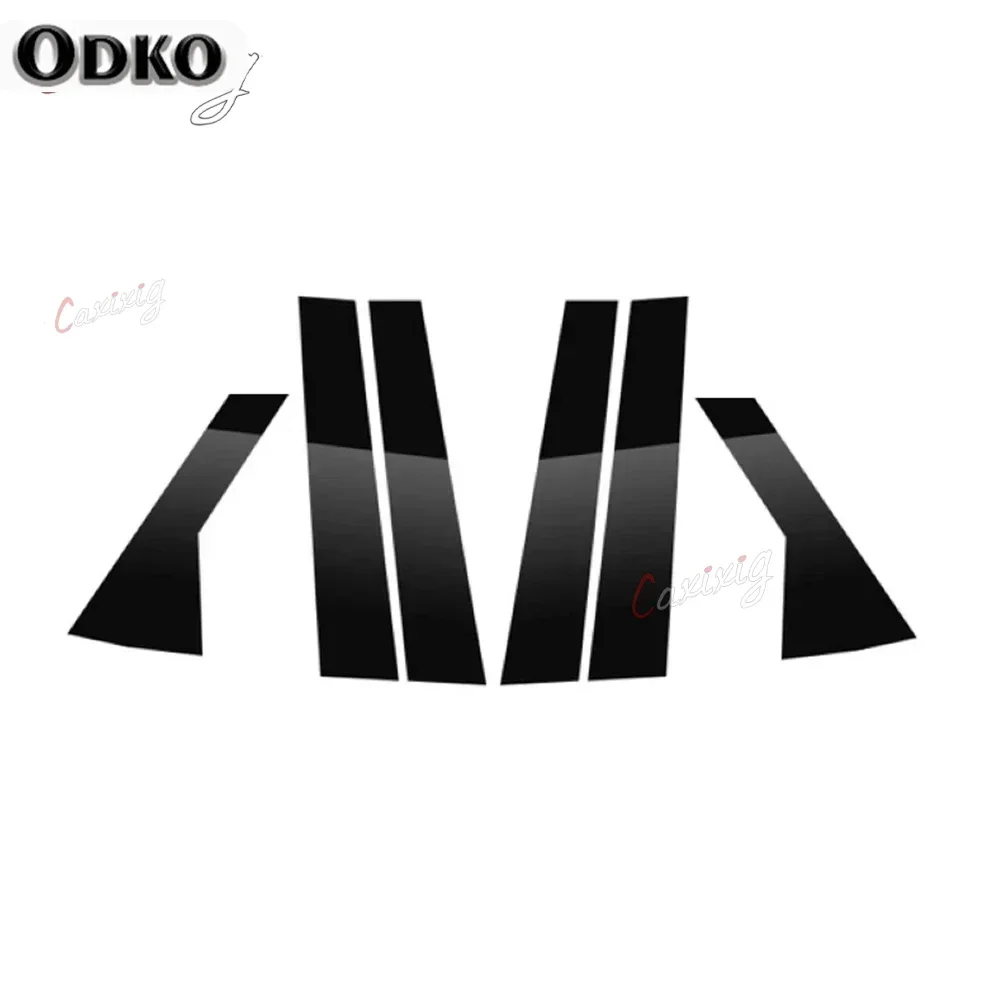 New Hot 6PCS Gloss Black Polished Pillar Posts For Land Rover Range Rover Evoque 2012 - 2018 Window Trim Cover BC Column Sticker