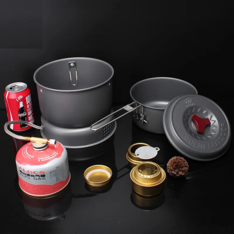 Camping Gas Cooking Set Cookware Bulin BL100-Q1 Alcohol Stove Picnic Pot