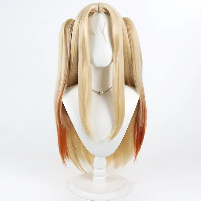Olivier Cosplay Wig Blonde Brown Long Pigtail Heat Resistant Synthetic Hair Halloween Party Role Play Carnival + Free Wig Cap