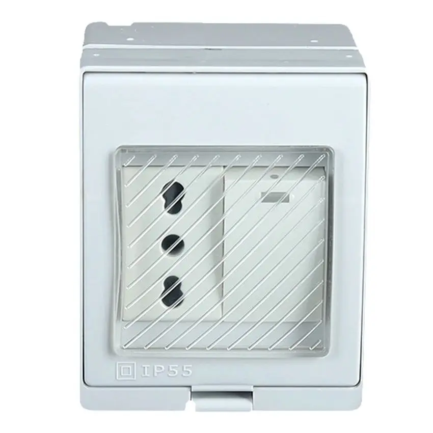 White European 16A 250V 1Way 2Way Waterproof IP55 Kitchen Bathroom Outdoor Surface mounted splash-proof Italy Power Wall Socket
