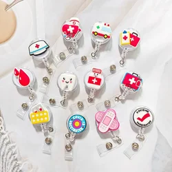 Cartoon Creative Nurse ID Badge Clip Retractable Easy To Pull Clip Set Student Doctor Exhibition Name Card
