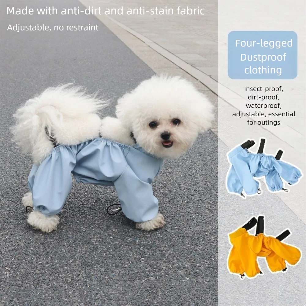 

Breathable Waterproof Dog Jumpsuit Adjustable Straps Stain Resistant Pets Dustproof Pants Easy To Clean Solid Color