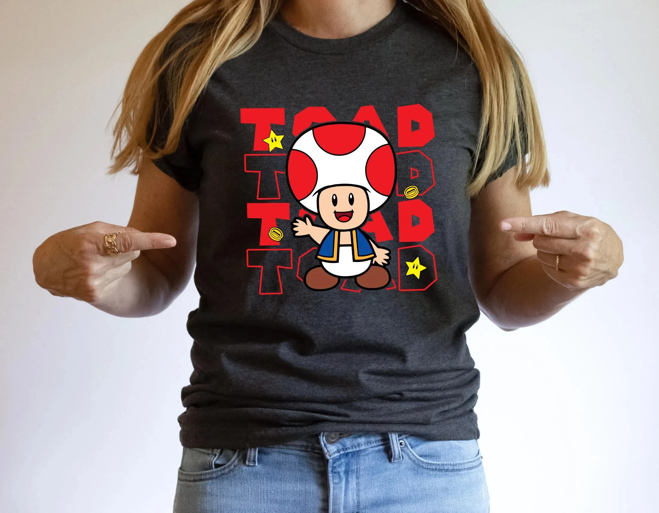 Super Mario Bros Cartoon Print T-shirt Unisex Short Sleeve Cotton O-neck Star Coin Graphic Casual Summer Tops Fan Gift