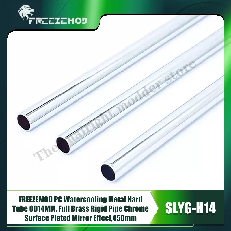 

FREEZEMOD PC Watercooling OD14MM Metal Hard Tube , Full Brass Rigid Pipe Chrome Surface Plated Mirror Effect,450mm SLYG-H14