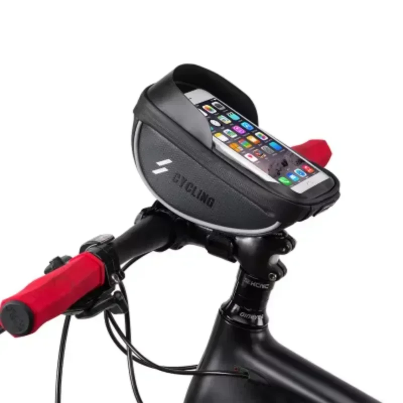 Custom 6.0 Inch Waterproof GPS navigation Bicycle Handlebar Mobile Phone Holder Front Tube Touch Screen Bike Phone Bag