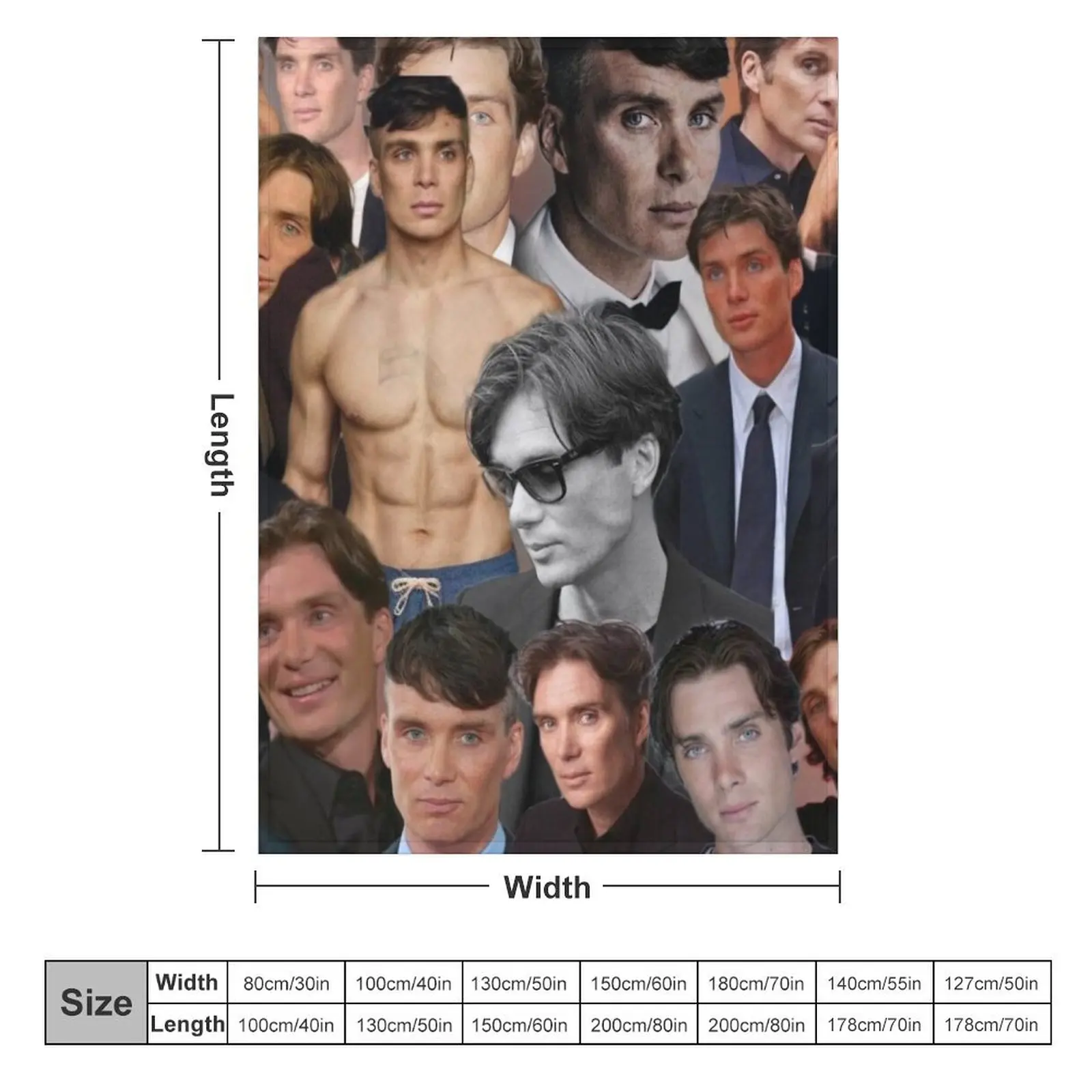 Cillian Murphy photo collage Throw Blanket Softest funny gift Designers Blankets