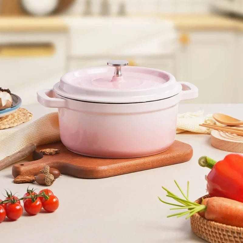 Premium Enamel Dutch Oven with Tight Lid, Creuset Style Casserole, Pressure Cooking, Slow Steaming Soup Making, Heat Retention