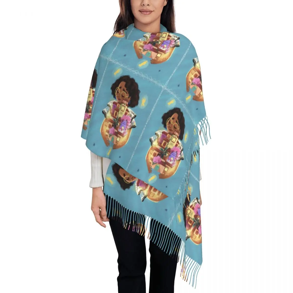 Custom Print Encanto Mirabel Madrigal Scarf Women Men Winter Fall Warm Scarves Shawl Wrap