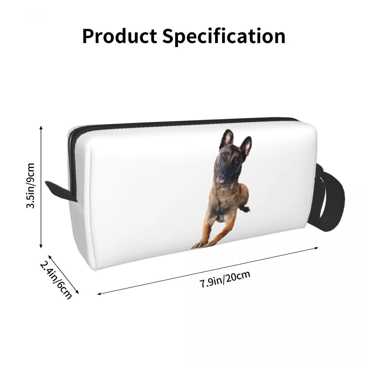 Belgian Shepherd Dog Malinois Makeup Bag Cosmetic Organizer Storage Dopp Kit for Women Beauty Travel Pencil Case