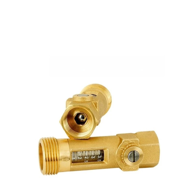 Visual Brass Flow Balancing Valve with Float Flow Indicator for Solar Workstation Water Pipeline Regulation Tools