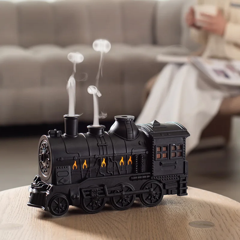 Retro Train Head Aroma Diffuser With Soft Night Light Low Noise Scent Humidifier Bedroom Bedside Home Hotel Fragrance Machine