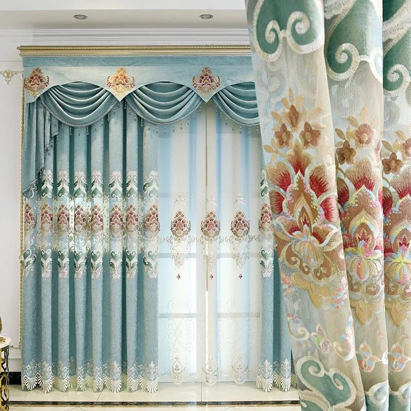 

High End Schneider Curtains for Living Room Bedroom Dining Room Simplified European Blackout Embroidered Curtains Window