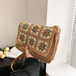 Solidny zamek błyskawiczny Knitting Flowers Shoulder Bags Fashion Flap Simple Crossbody Bag 2024 Hot Sale Bags for Women Bolsas De Hombro