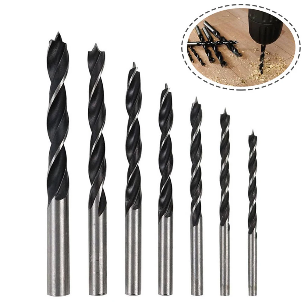 7 punte complete a tre punte per punte da trapano per la lavorazione del legno per applicazioni di lavorazione del legno Design efficace per la rimozione dei trucioli