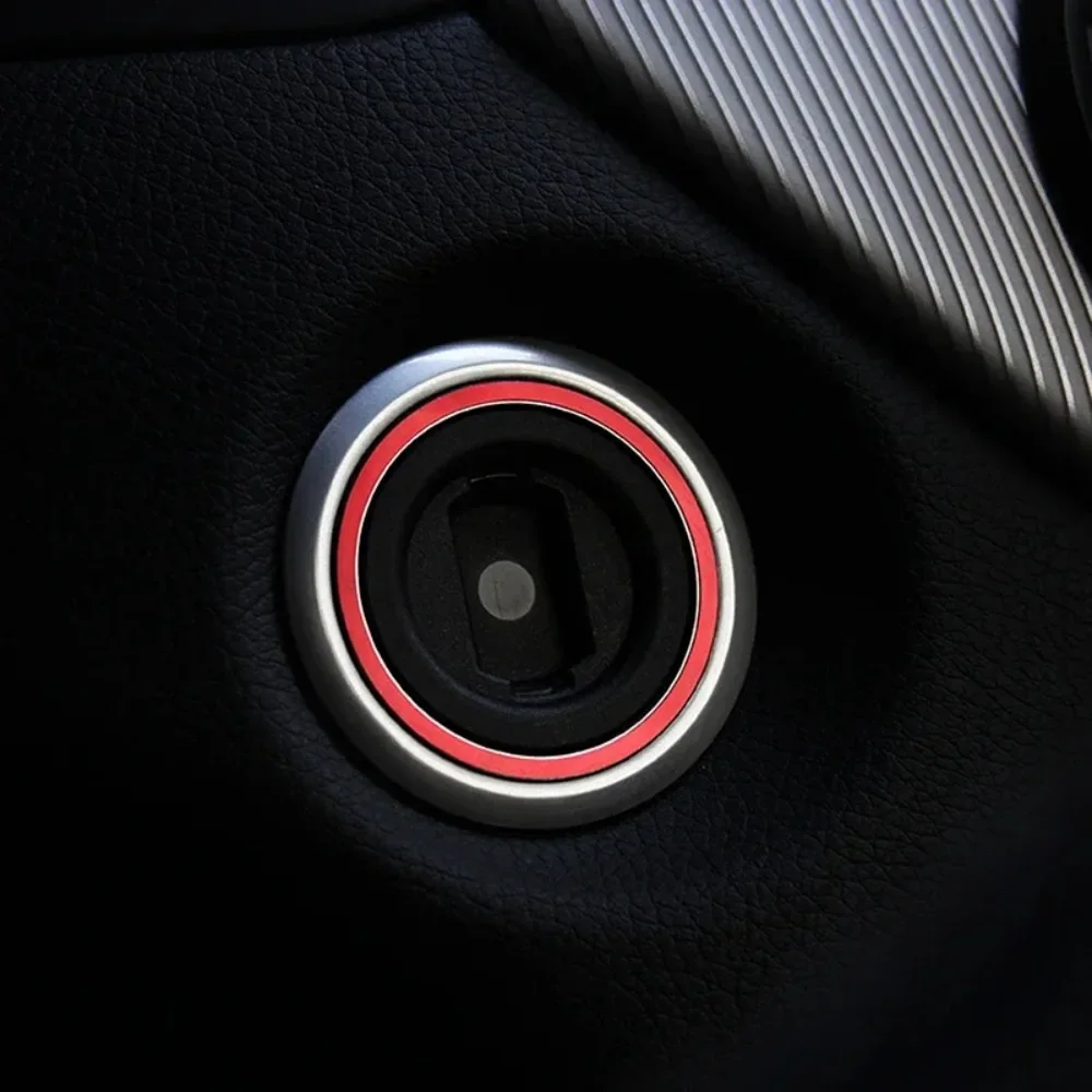 محرك السيارة الداخلي بدء إيقاف مفتاح إشعال حلقة لمرسيدس بنز AMG A B C GLC GLA CLA GL الفئة W176 W246 W205 X253 X156 C117 #3