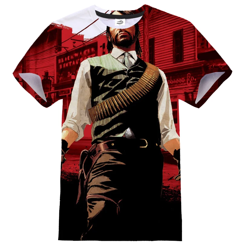 Game Red Dead Redemption 2 TShirts 3d Print Hawaiian O-neck TShirt unisex Short Sleeve Casual Harajuku Unisex Clothing