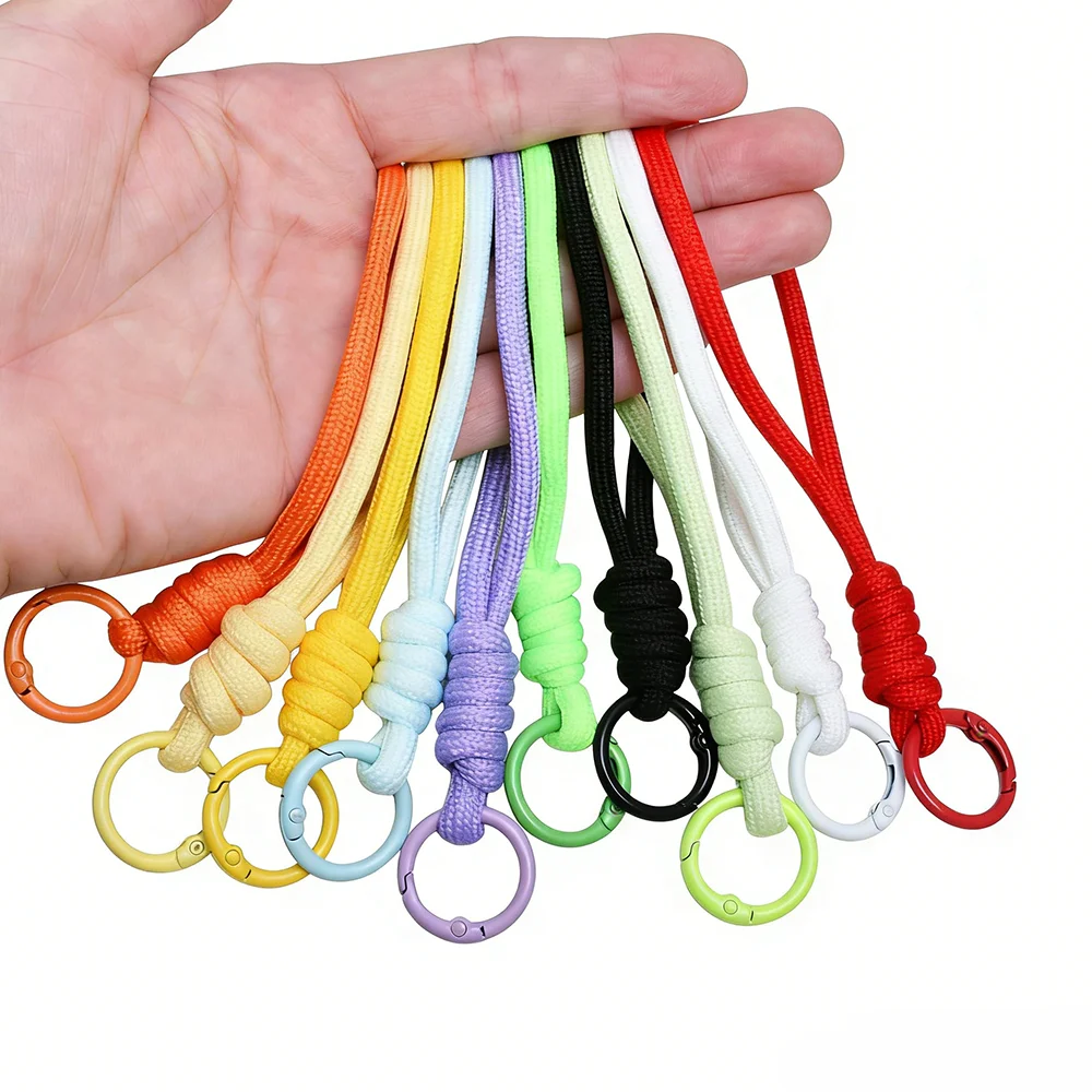 5Pcs Keychain Wristlet Bag Charm Braided Strap Key Ring Rope Keychain Lanyard for Car Keys Phone Plush Toys