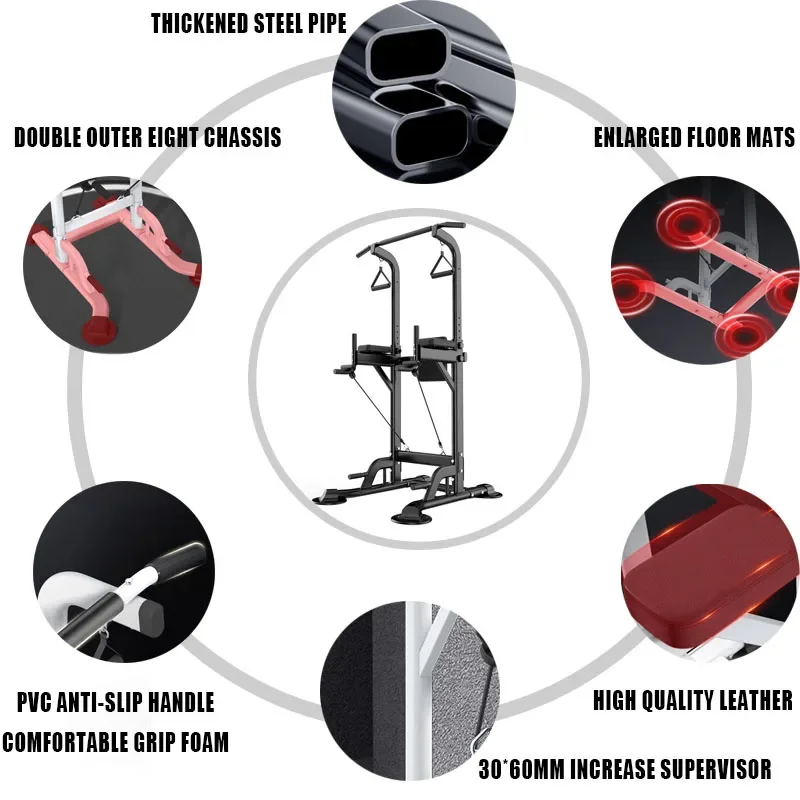 Multifunctional Pull Up Bar Chin Up Bar Dip Station Smith Machine Cage Integrated Fitness Equipments Home Gym Training System