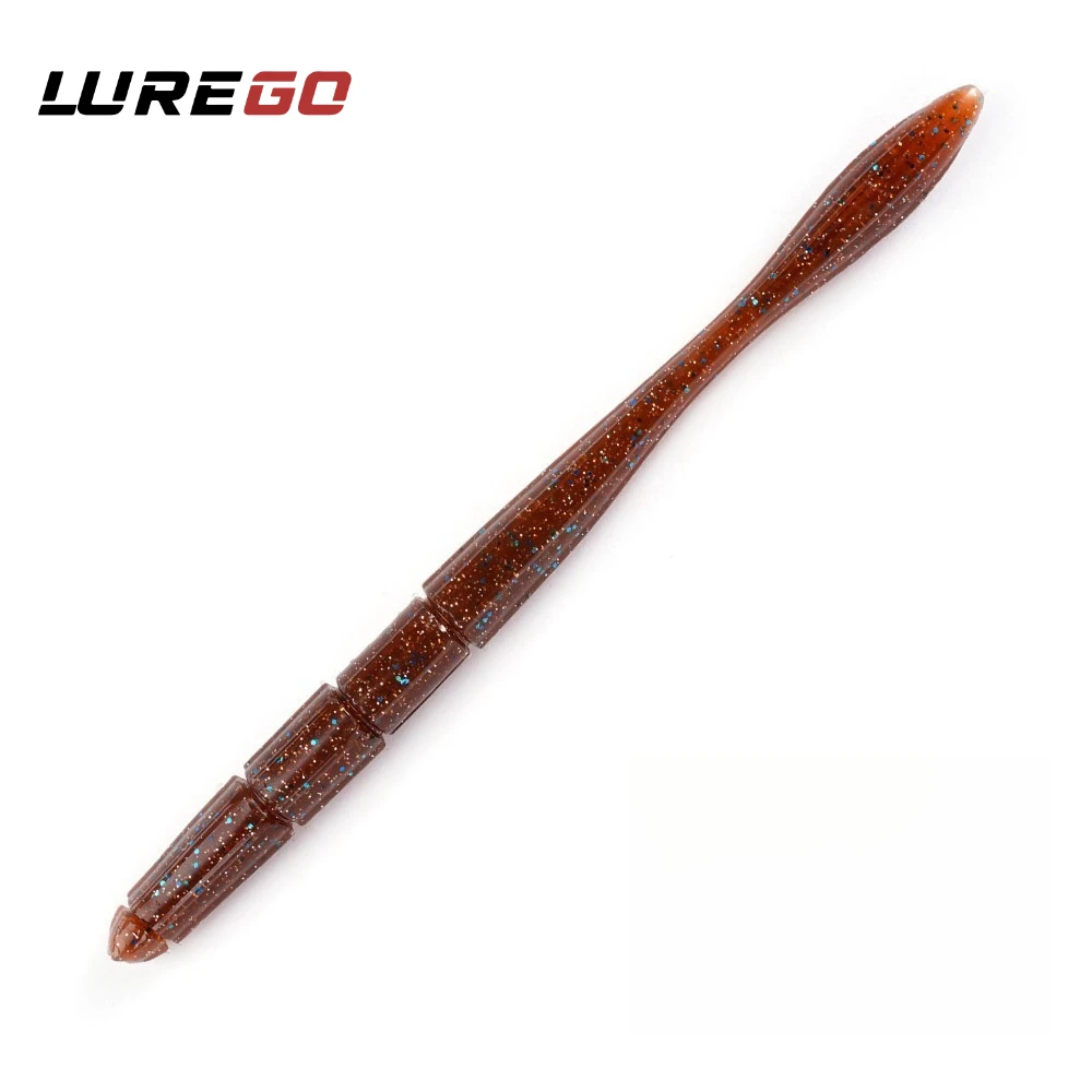 

8PCS 15.5cm 8.4g Texas Rig Straight Tail Worm – Weightless Soft Plastic Lure for Bass, Mandarin Fish, Catfish