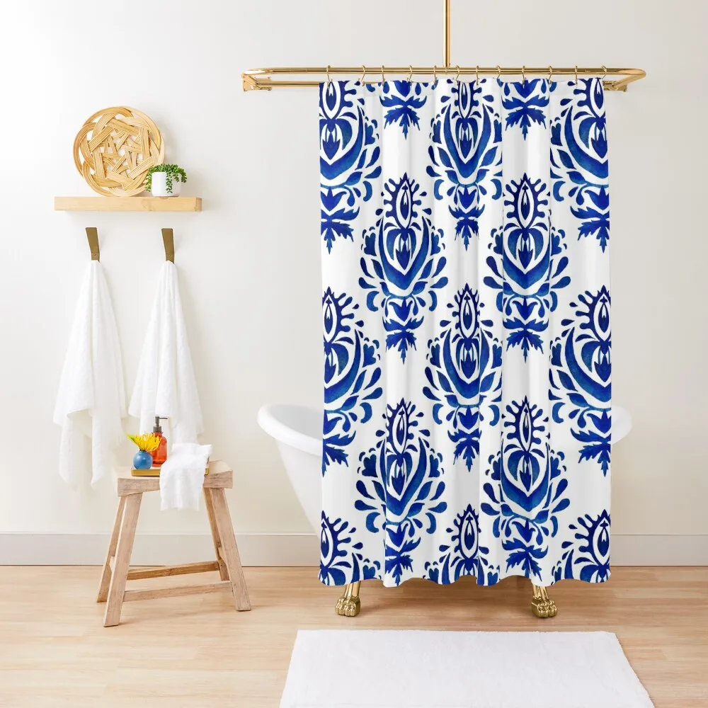 

Damask flower in oriental style. Shower Curtain Luxury Bathroom Shower Bathtub Curtain