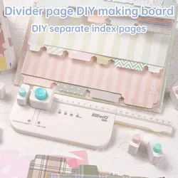 Separator page creation board, separate index page creation, alphabetical index rounded corner cutting tool