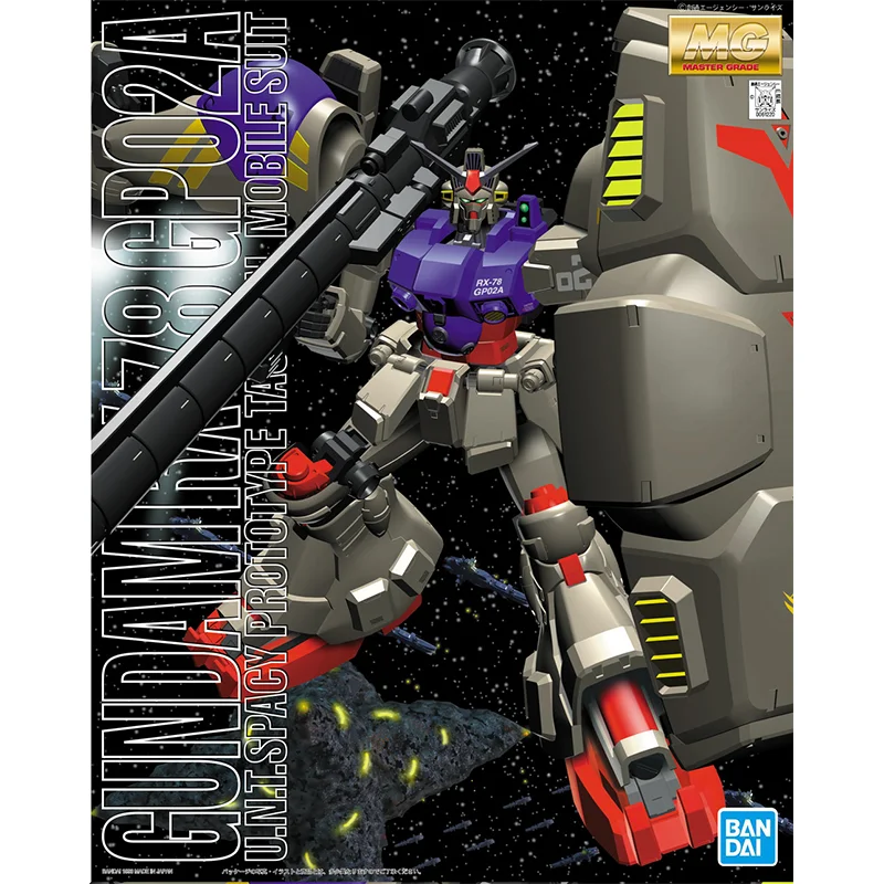 Bandai Original GUNDAM MG 1/100 RX-78 GUNDAM GP02A Anime Action Figure Assembly Model Toys Collectible Model Gifts for Children