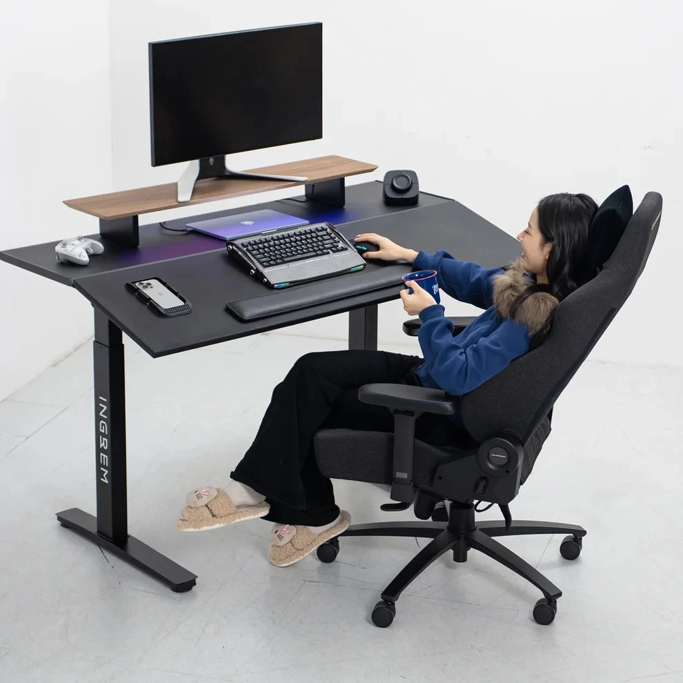 Recliner Sofa and Tilt Adjustable Desk Electrical Control Erogonomic Super Comfortable