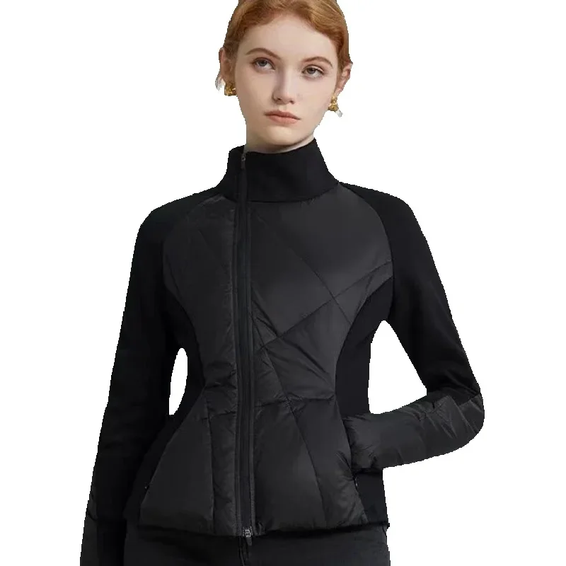 

Осенне-зимняя короткая вязаная хлопковая куртка для женщин, новинка 2025, модное свободное повседневное хлопковое пальто на молнии, женская верхняя одежда