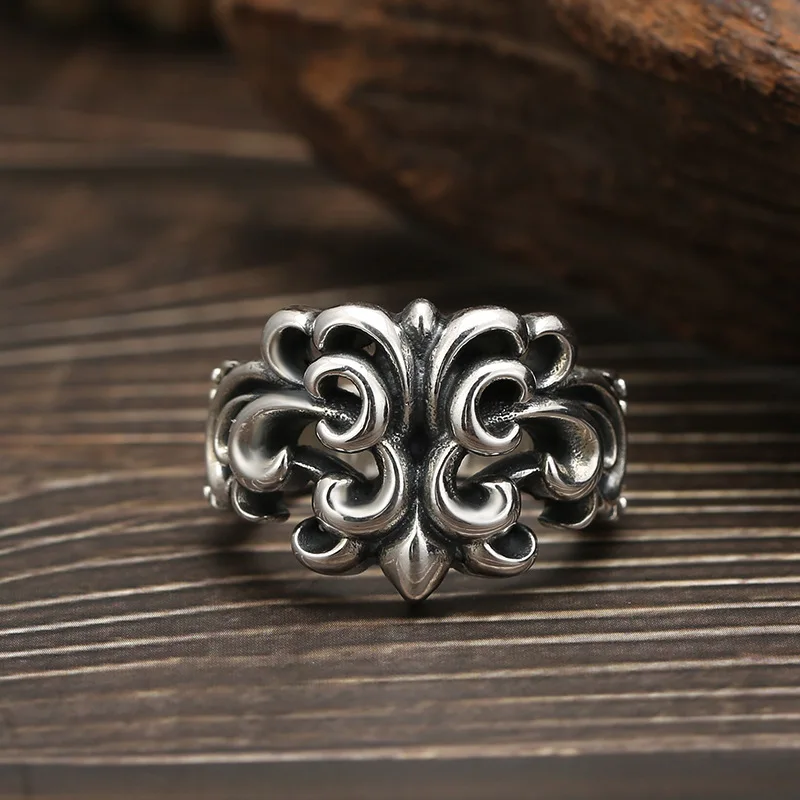 

S925 sterling silver hip-hop punk style men's ring retro single index finger ring rock trendyy ring jewelry