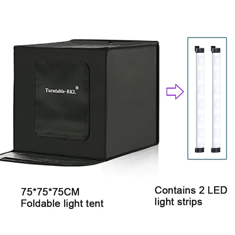 กล่องไฟ LED ถ่ายภาพแบบหมุนได้75*75ซม., เต็นท์ขนาดเล็กพับได้สำหรับถ่ายภาพ