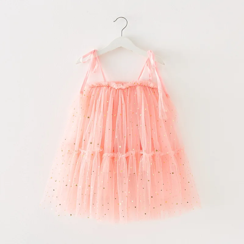 Girls Dresses for Summer Sleeveless Baby Birthday Mesh Dress Children's Party Princess Dress Rainbbow Kids Casual Clothes CC092 image 5