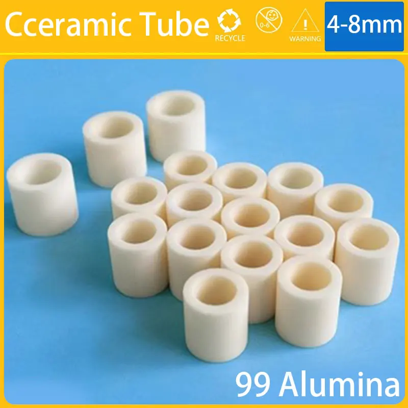 ID 0.6-11mm Ceramic Tube Aluminum Oxide Thermocouple Protection High Temperature Resistant Insulation Hollow Ceramic Tube