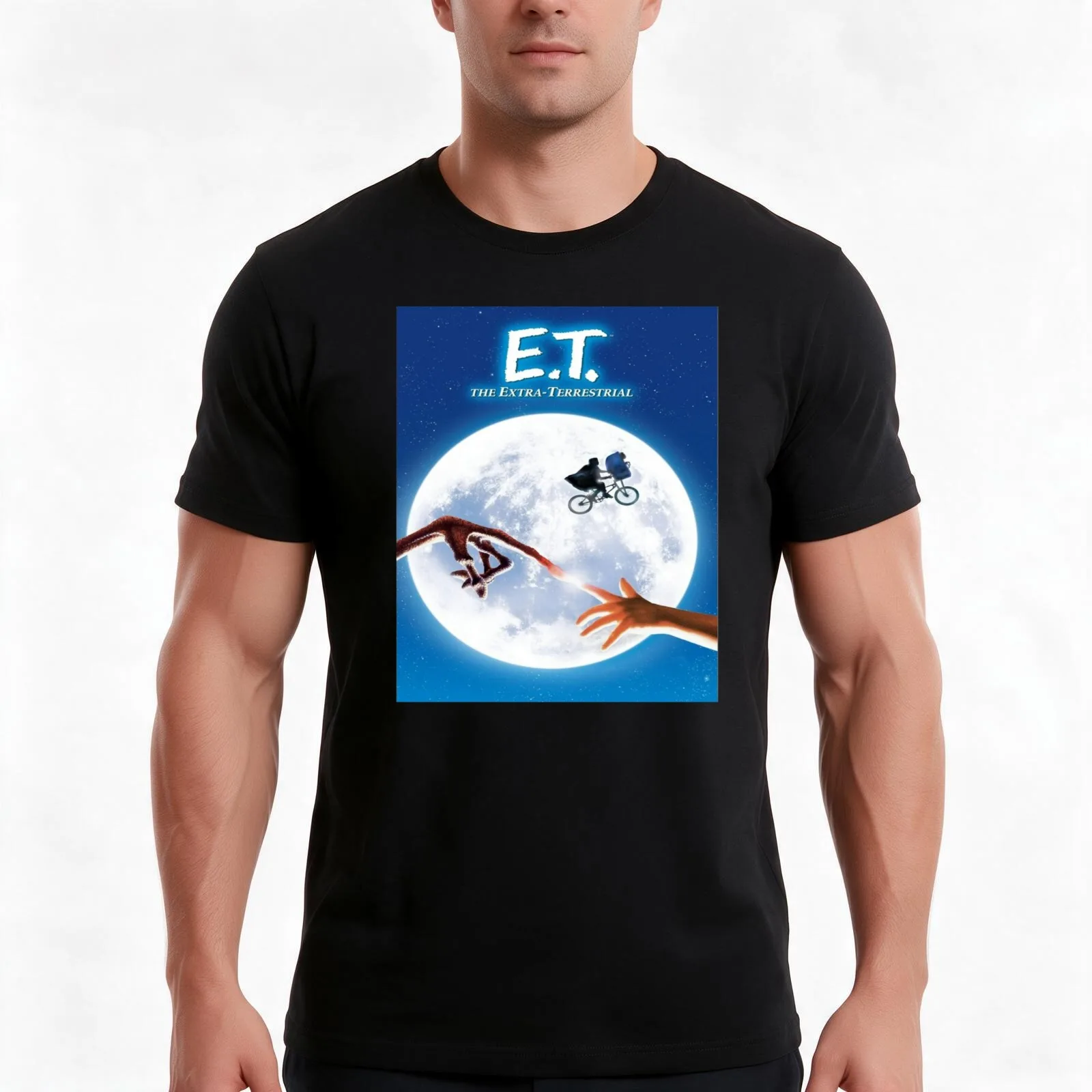 E.T. The Extra Terrestrial (1982) Movie T-Shirt, Summer Casual Cotton Tee, Oversized Streetwear Tops, Vintage Graphic Print