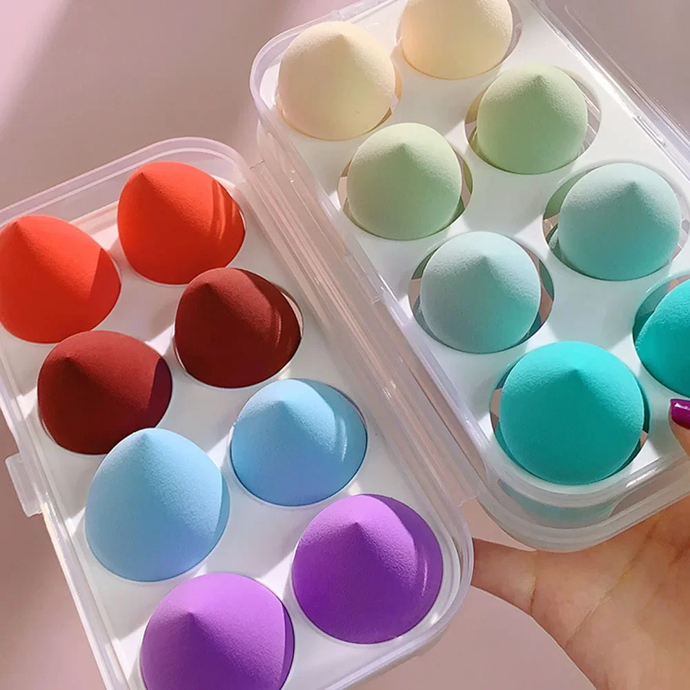 8/4 pçs conjunto de esponja de maquiagem macia seco molhado cosméticos puff fundação corretivo destaque liquidificador maquiagem beleza acessórios