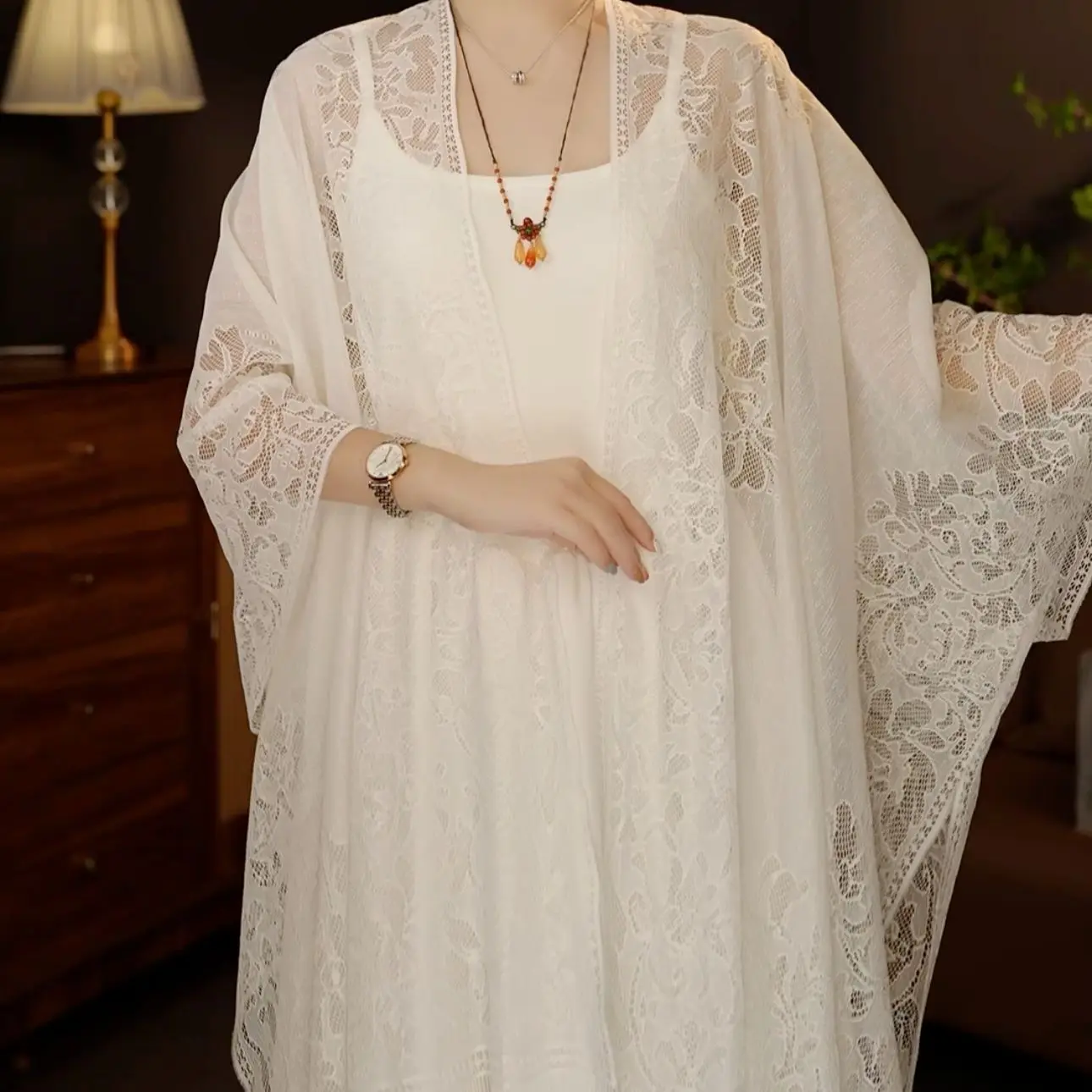 

Lace Shawl Spring and Summer Fairy Air Elegant Fashion Shawl Versatile Temperament Elegant Chinese Cheongsam Shawl Outside