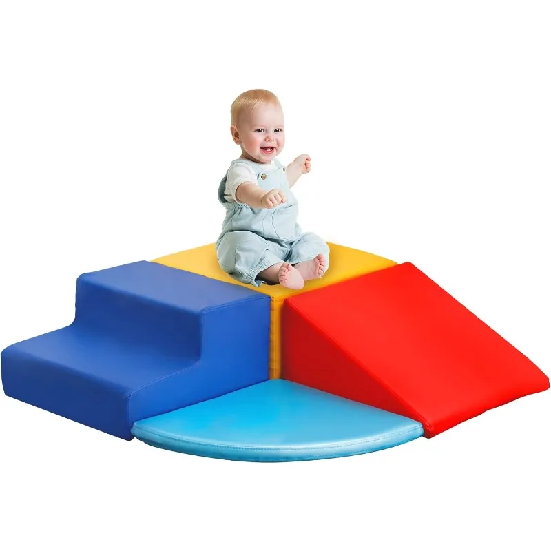 Foam Climbing Blocks 4 Pcs Climbing Toys Crawl and Slide Climbing Toys Indoor for Nursery Living Room Room Colours Outdoor Games