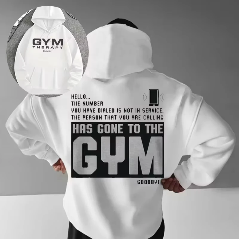 

2026 New Exercise Sweater Fun Gym Print Sweater Hoodie High Quality Men Muscle Men Tough Guy Y2K