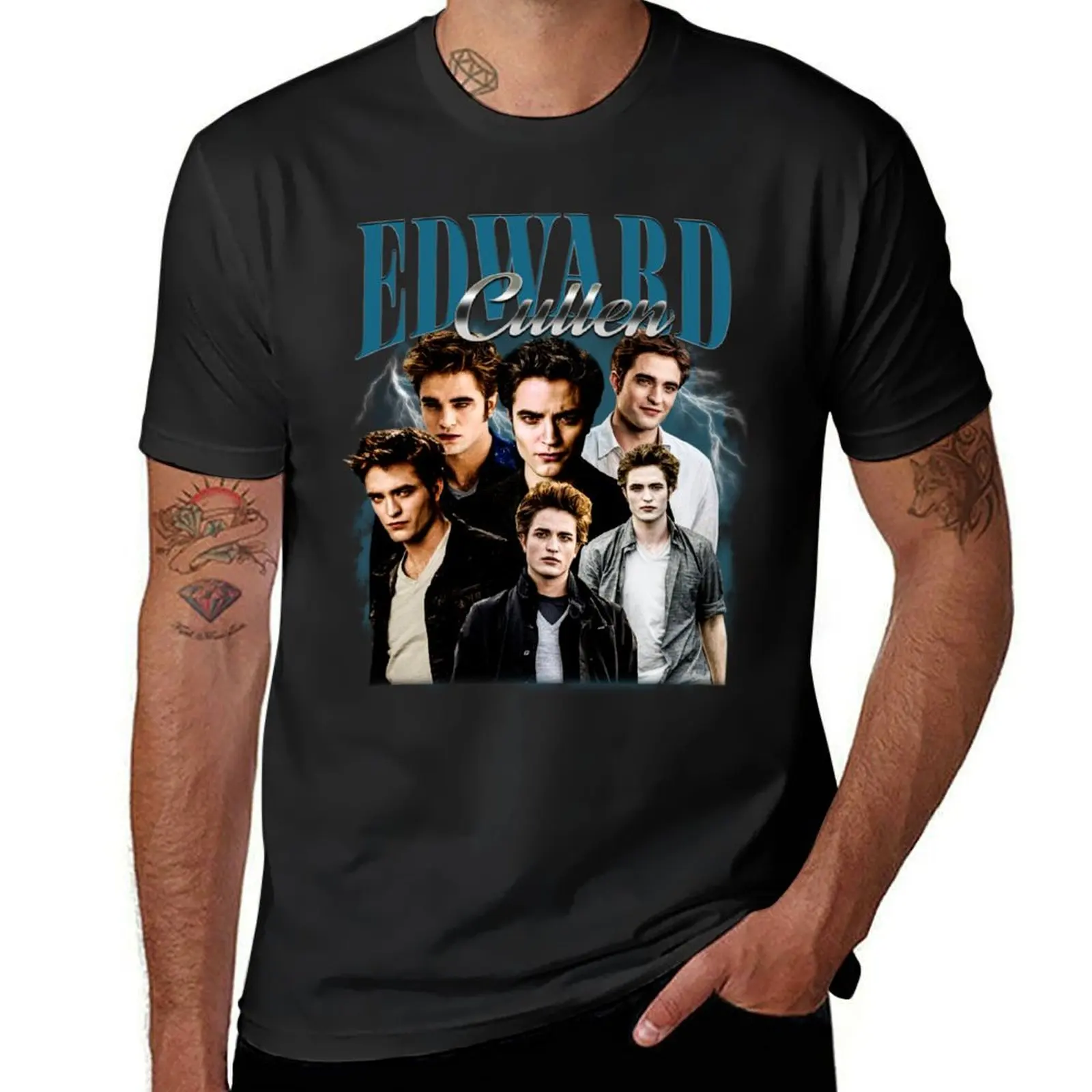 Vintage Edward Cullen Retro 90 Homage Twilight T-Shirt blacks plain mens funny t shirts