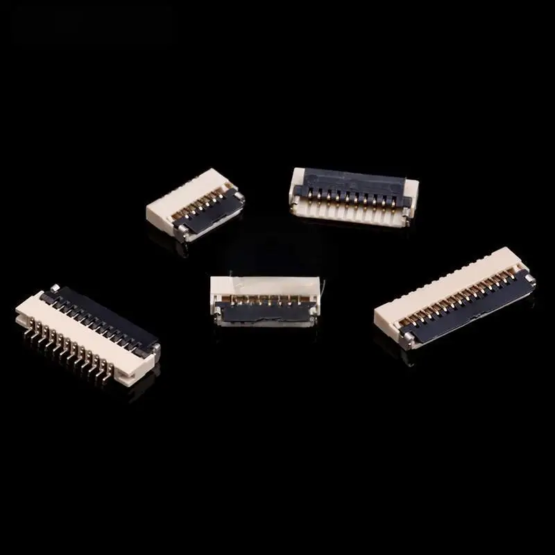 10 Uds. Conector hembra FPC de 0,5mm cubierta frontal H 1,0 conexión inferior ultrafina 2P-10P para conexión de vigilancia de monitor
