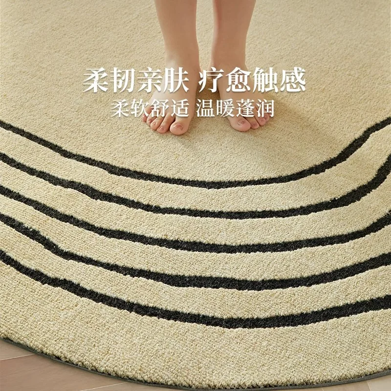 พรมขนสัตว์นิวซีแลนด์สำหรับห้องนั่งเล่น โซฟาทรงพิเศษ โต๊ะกาแฟ ผ้าห่ม สไตล์นอร์ดิกยุคกลาง ห้องนอน ห้องแต่งตัว ข้างเตียง