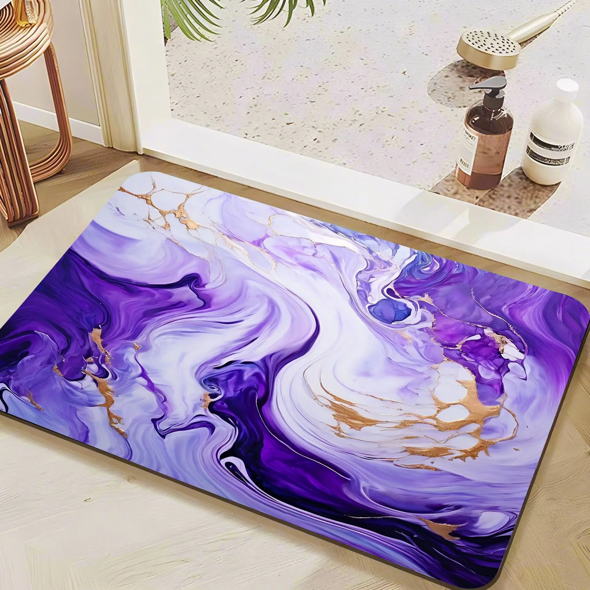 

VIKAMA мраморный впитывающий коврик для ванной комнаты с диатомовой грязью, противоскользящий и противоскользящий домашний ковер, украшение интерьера