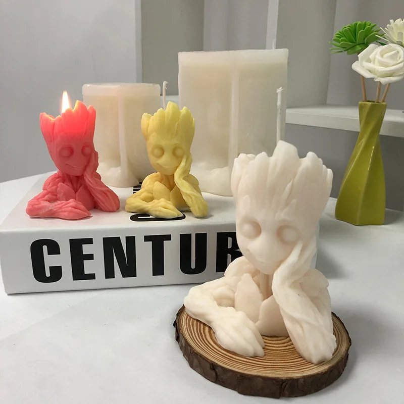 Tree Man Gromit Candle Silicone Mold Gypsum form Carving Art Aromatherapy Plaster Home Decoration Mold Wedding Gift Handmade