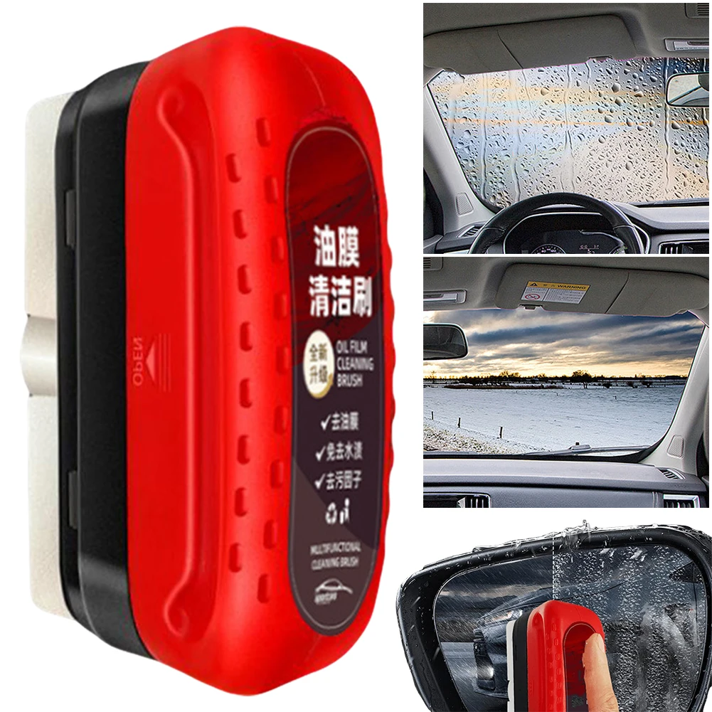 Oil Film Remover Removes Dirt Powerful Windshield Oil Film Stain Removal Glass Oil Film Cleaning Brush Car Glass Oil Film Wiping