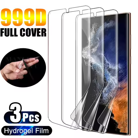 3Pcs Soft TPU Hydrogel Sticker Front Full Cover Screen Protector Silicone Clear Film For Samsung Galaxy S22 S21 S10 S9 S23 Plus