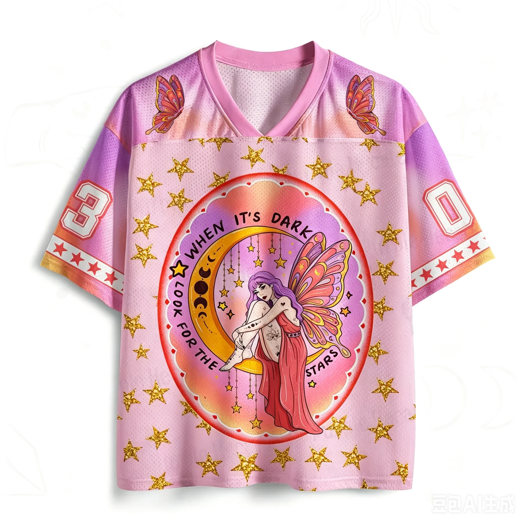 2026 Summer Fashion New Style Gothic Mythology Seeing A Beautiful World 3D Printing Outdoor Leisure Fitness V-neck T-shirt