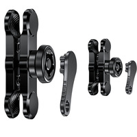 6CM 9CM Aluminum Alloy Double Socket Arm Compatible with Mounts B Size 1'' Ball Mounting Base & Bike Motorcycle Phone Holder