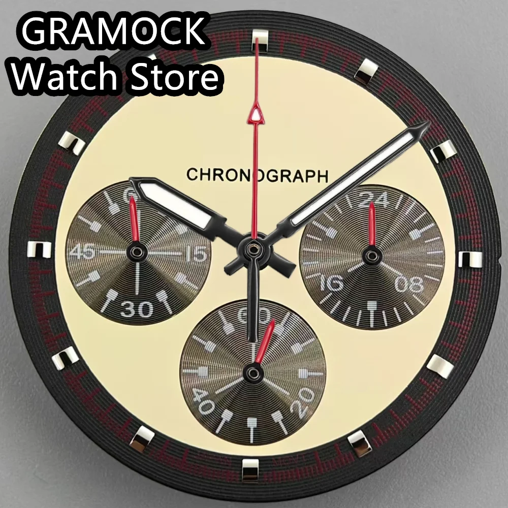 GRAMOCK 31.5mm Quartz Watch Dial With Hands Set Fit VK63 Movement Watch Accessories for VK63 Watch Accessories Maintenance Tools